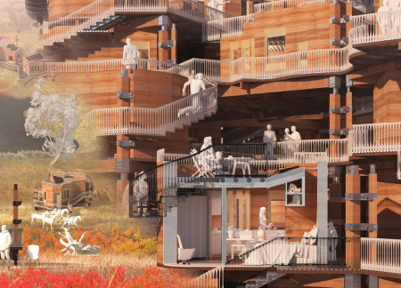 Charred Wooden Shingles and Modular Design Unite in A Sustainable Urban Housing Solution  