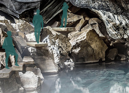 Reflective Surfaces and Local Stone Create Harmonious Community Spaces in Icelandic Caves  