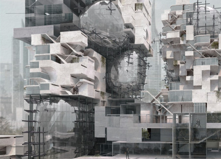 Generative Glass Facade Enhanced by Reinforced Concrete in a Modular Office Space  