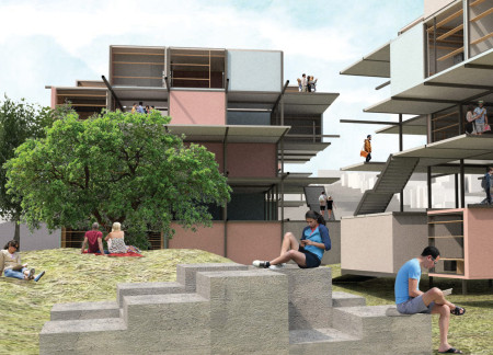 Charred Wooden Shingles and Steel Framework Enable Flexible Urban Living Solutions