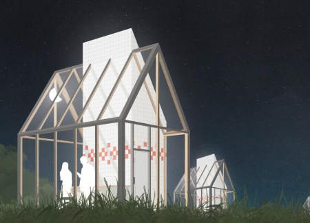 Ceramic Facades and Gabled Forms in Sustainable Timber Retreats  
