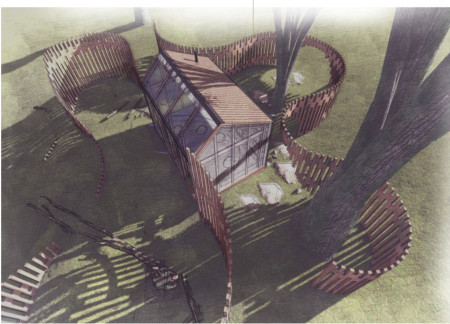 Enveloped In Nature With Polycarbonate Roof and Timber Pathway for Mindful Meditation  