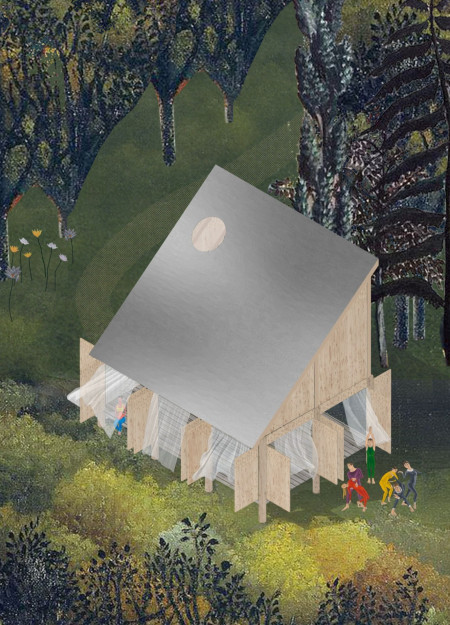 Charred Timber and Glass Facade Creating a Serene Retreat for Reflection and Community
