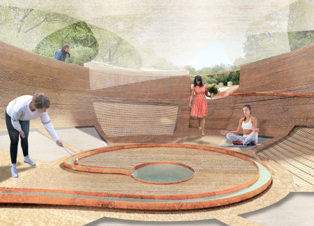 Rammed Earth Walls and Natural Ventilation Create a Meditative Retreat Surrounded by Native Landscape