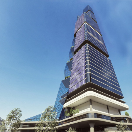 Vertical Green Terraces Enhanced With Composite Panels in A Sustainable Mixed-Use Skyscraper  