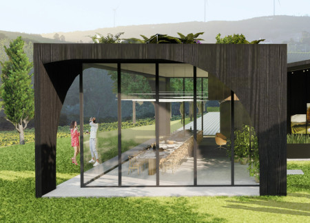 Charred Wooden Shingles and Sustainable Glass Create a Contemporary Winery Experience