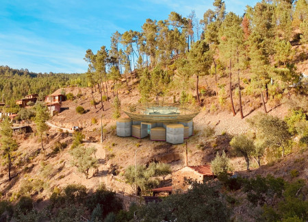 Reclaimed Glass Canopy With Circular Timber Structure for Mindfulness Retreat  