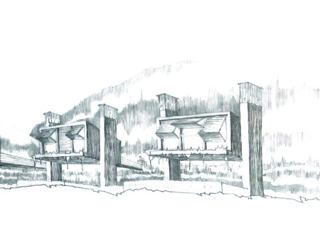 Cross-Laminated Timber Cabins With Charred Wooden Shingles Nestled in Nature  