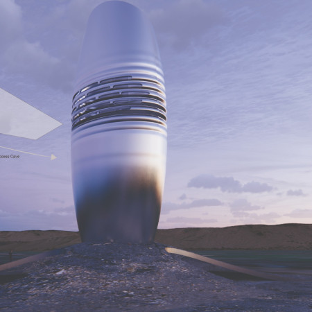 Geological Forms Enhanced by Galvanized Steel and Thermal Efficiency in a Sustainable Observation Tower