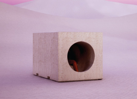 Geopolymer Monolith With A Circular Void in Natural Landscape Setting