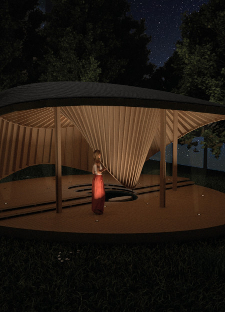 Charred Wood Retreat Integrating Solar Orientation and Natural Reflection in Coastal Landscape
