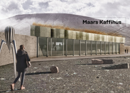 Volcanic Concrete Structure with Green Roofs Creating A Connective Space for Exploration and Learning