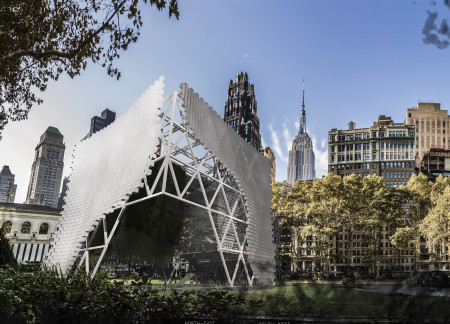 Living Wall Structure Integrating Steel and Glass for Enhanced Urban Biodiversity