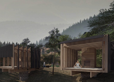 Eucalyptus and Composite Structures Create a Sanctuary for Holistic Wellness