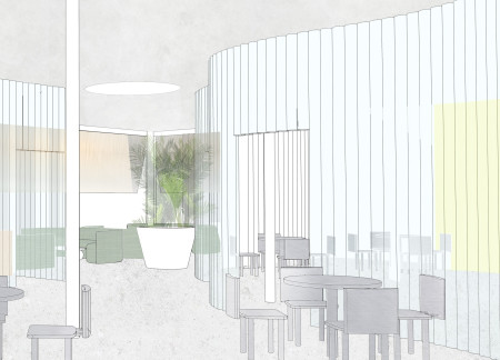 Curvilinear Concrete Structure with Sustainable Timber Accents for Enhanced Visitor Engagement  
