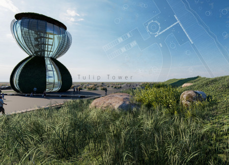 Translucent Polycarbonate Skin Envelops Spiral Ramp Within Sustainable Urban Oasis