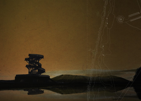 Spiral Viewing Tower Constructed with Charred Wooden Shingles and Sustainable Timber