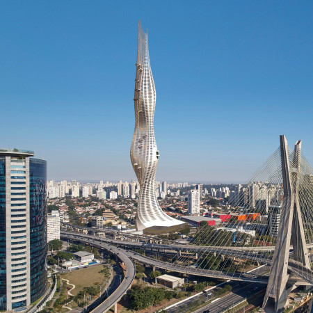 Porous Concrete Facade and Biophilic Sky Gardens Enhance Urban Hospital Design  