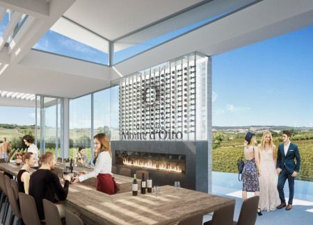 Reflections And Natural Light: Limestone And Wood Define A Harmonious Tasting Space  
