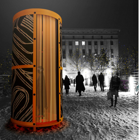 Circular Community Space Crafted From Cardboard and Enhanced With Solar Technology