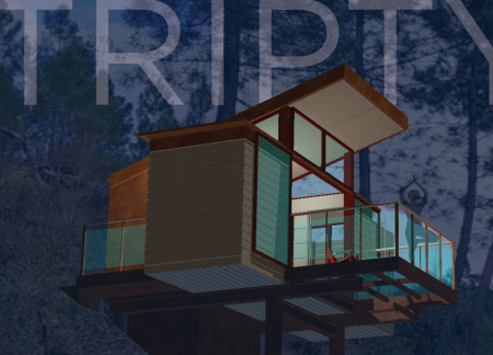 Weathering Steel Clad Retreat Nestled Among Canopies with Photovoltaic Glass Decking