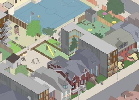 Charred Wooden Shingles and Cross-Laminated Timber Panels Define Community Living in Urban Context