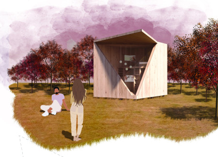 Folded Geometry Defined By Cross-Laminated Timber And Charred Wood Shingles In A Flexible Living Space