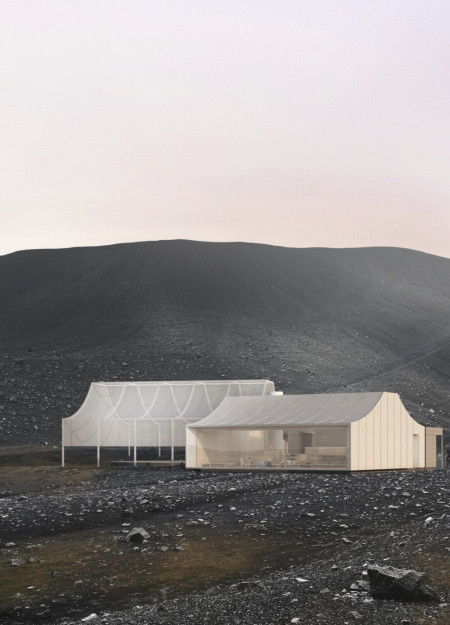 Transparent Canopy of Polycarbonate Over Natural Timber Welcoming Community Interaction