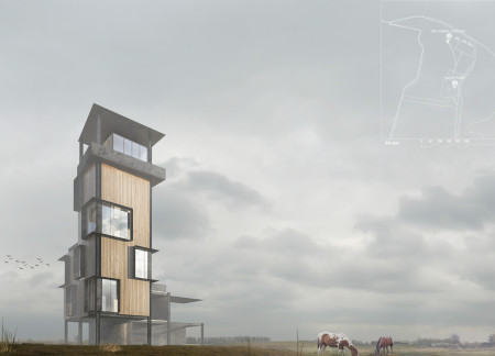 Terraced Living Spaces With Reinforced Concrete and Solar Integration In A Rural Setting