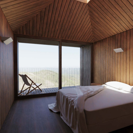 Elevated Structures Crafted With Cross-Laminated Timber and Charred Shingles In Harmony With Nature  