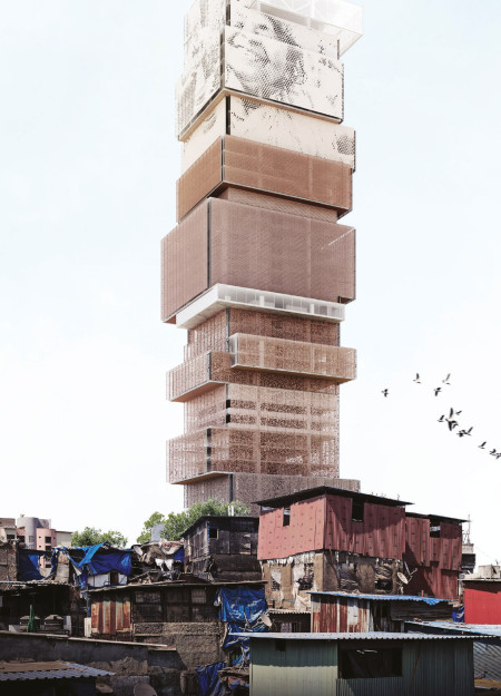 Perforated Facades and Local Brick Create Dynamic Community Spaces in Mumbai's Urban Environment