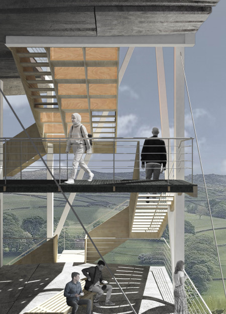 Sand-Cast Concrete Meets Rigid Metal Frame in a Community-Focused Gathering Space