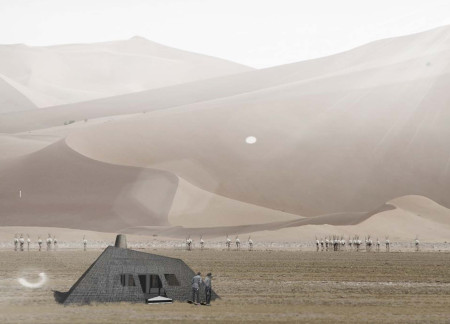 Natural Fiber Screens and Date Palm Wood Enhance Desert Retreat's Ecological Harmony