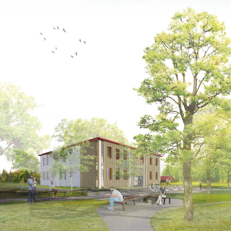 Recycled Azobe Strips Envelop a Community Space Focused on Cultural Heritage