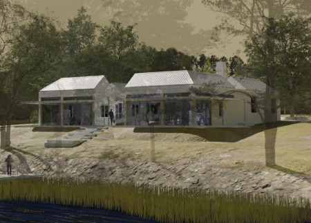 Charred Wooden Shingles and Natural Ventilation in a Community-Centric Space  