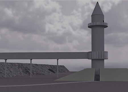 Concrete and Glass Structure Harmonizing with Volcanic Landscape for Enhanced Visitor Experience