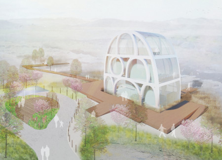 Geodesic Observation Structure Featuring Glass Façade and Rainwater Harvesting in Icelandic Landscape