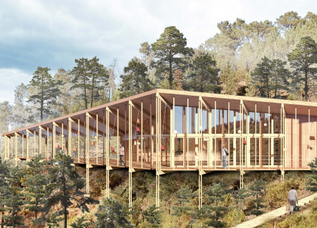 Charred Wooden Shingles and Natural Light Create a Versatile Community Hub