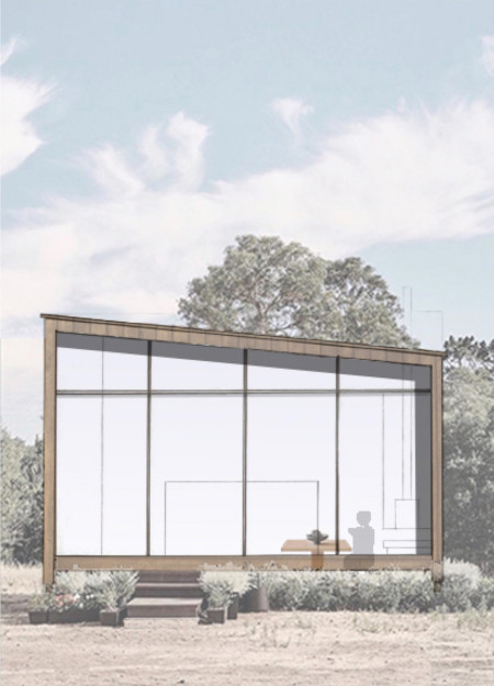 Community hub featuring cross-laminated timber panels and charred wooden shingles for enhanced environmental integration