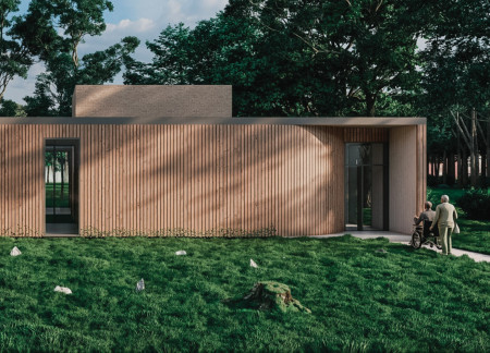 Charred Wooden Shingles and Cross-Laminated Timber Create a Tranquil Hospice Nestled in Nature