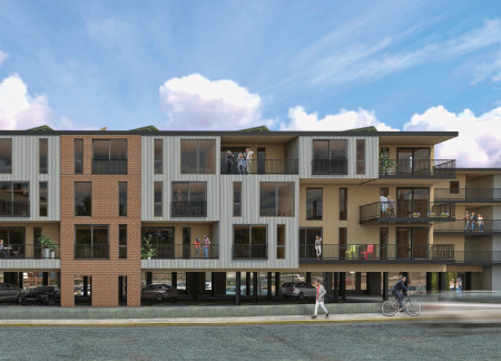 Charred Wooden Shingles and Cross-Laminated Timber Transforming Urban Parking Into Affordable Housing  
