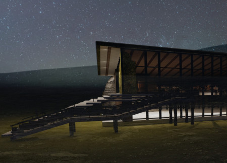 Basalt-Inspired Green Roof Restaurant With Sustainable Thermal Mass and Local Cuisine  