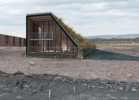 Turf Roofing Integrated into Volcanic Form with Local Timber and Stone for Community Engagement