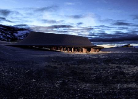 Sculptural Timber Structure with Geothermal Heating and Organic Design Elements