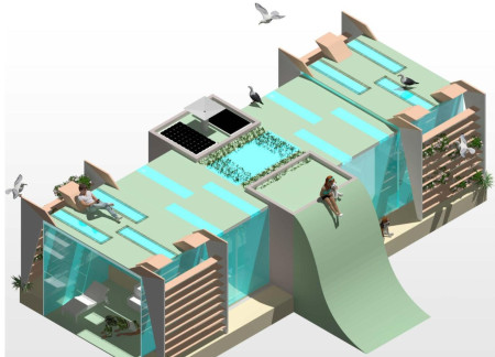 Kinetic Roof Design Featuring Charred Wooden Shingles and Cross-Laminated Timber Panels for Sustainable Living