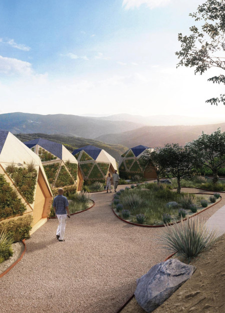 Thermohemp Insulated Wooden Domes Embracing Scenic Landscapes for Holistic Retreats