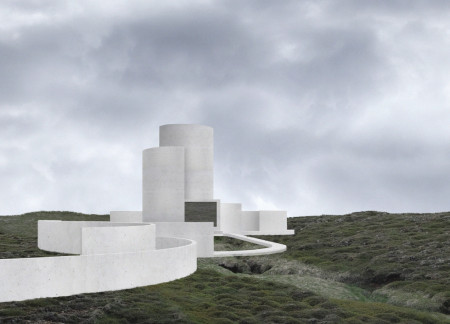 Geothermal Monolith with Circular Form and Reinforced Concrete Structure Embracing the Icelandic Landscape