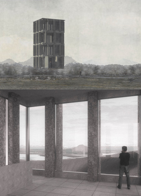 Bush-Hammered Concrete With Expansive Glass Facades Overlooking Volcanic Landscapes