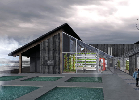 Charred Timber Facade Complemented by ETFE Canopy in Sustainable Greenhouse Dining Experience