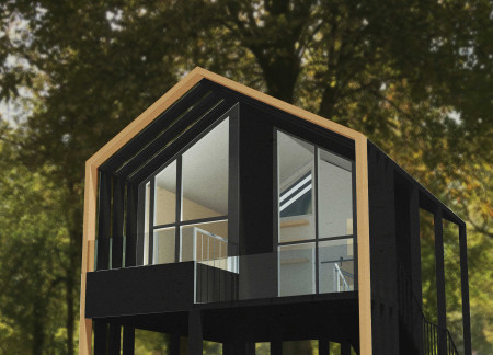 Charred Wooden Shingles and Elevated Living Spaces for Flood Resilience  